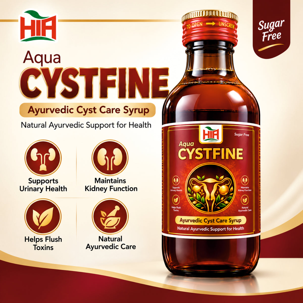 Aqua Cystfine Syrup 200 ml – Sugar-Free Ayurvedic Herbal Syrup