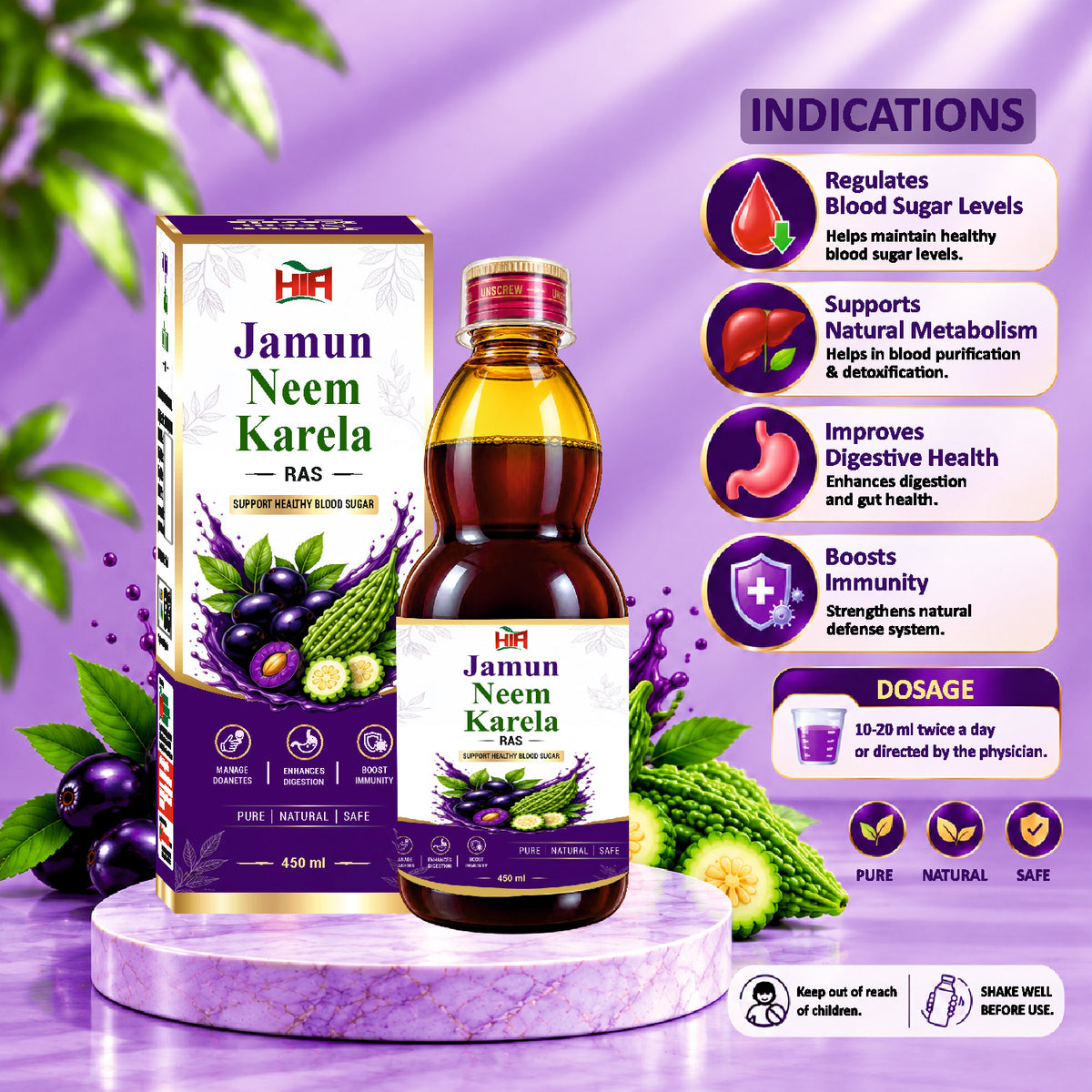Jamun Neem Karela Ras – 450 ml
