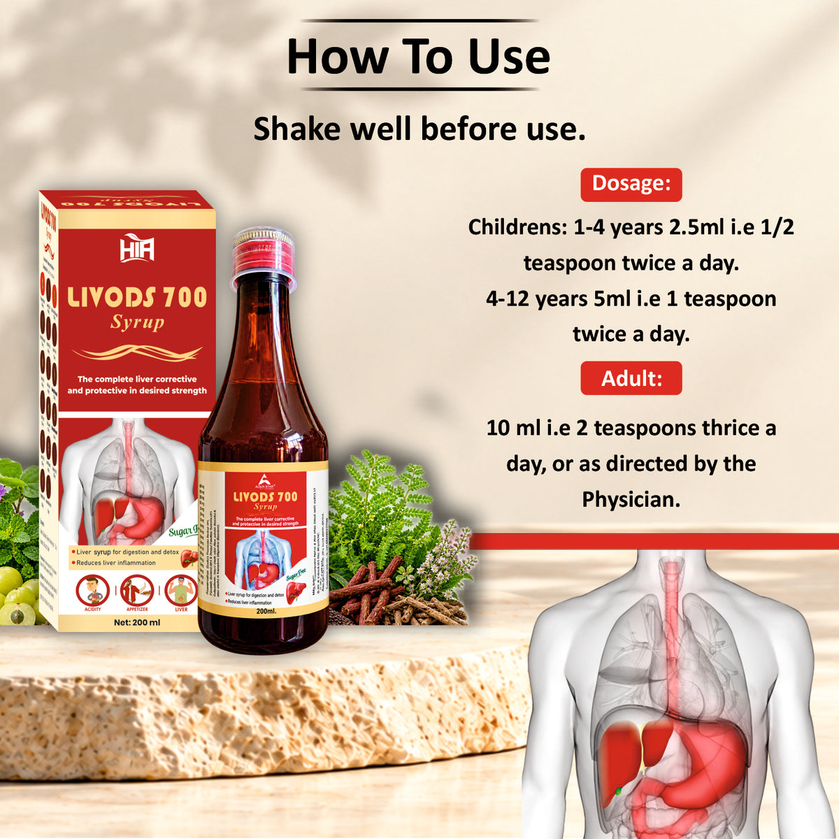 Livods 700 Ayurvedic Herbal Syrup 200 ml | Herbal Wellness Formula | HIA