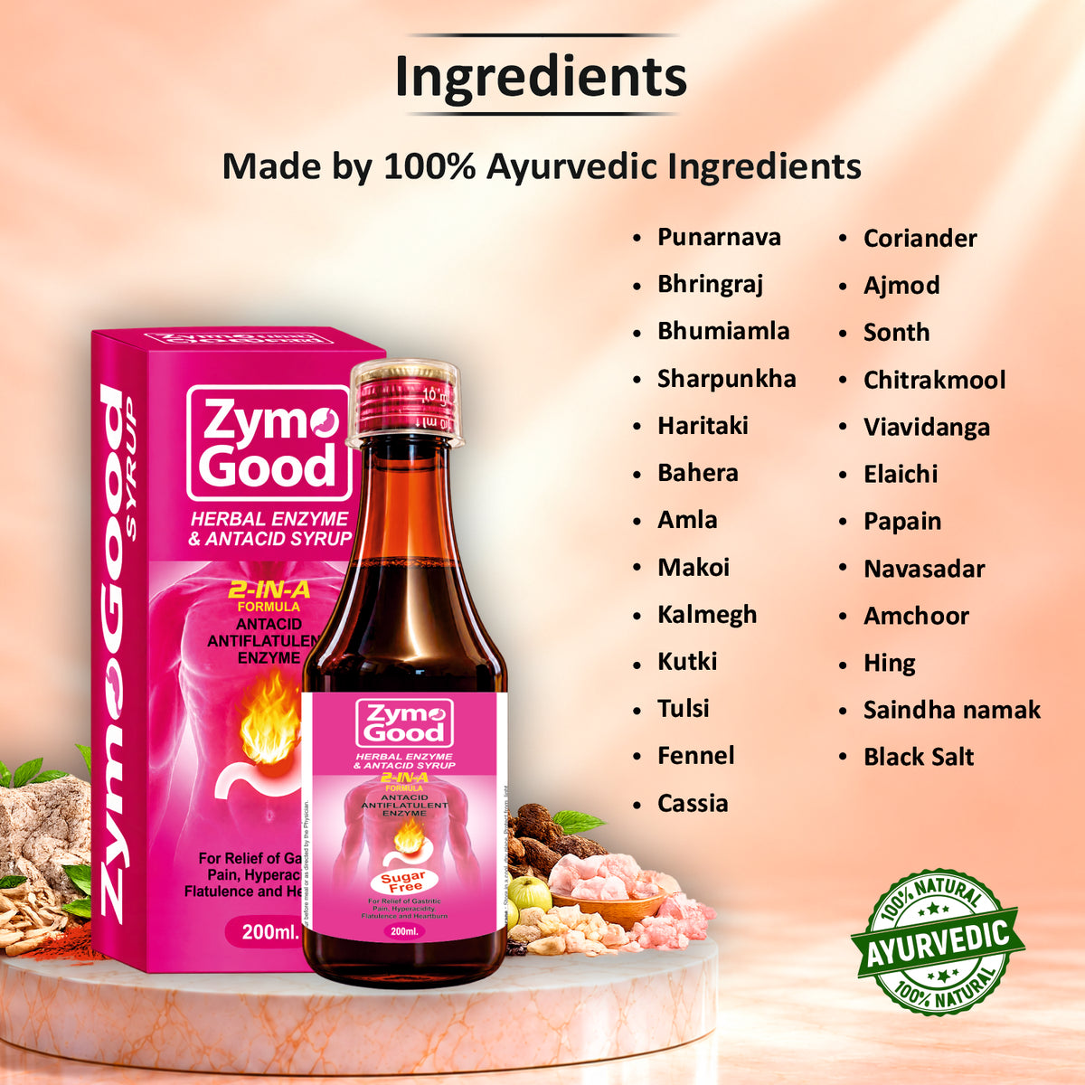 Zymo Good Syrup 200 ml – Sugar-Free Herbal Enzyme & Antacid Syrup