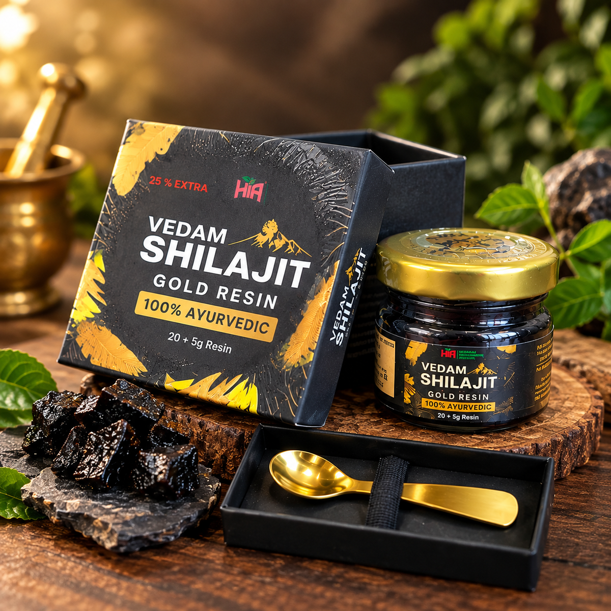 Vedam Shilajit Gold Resin – 100% Ayurvedic | 25g