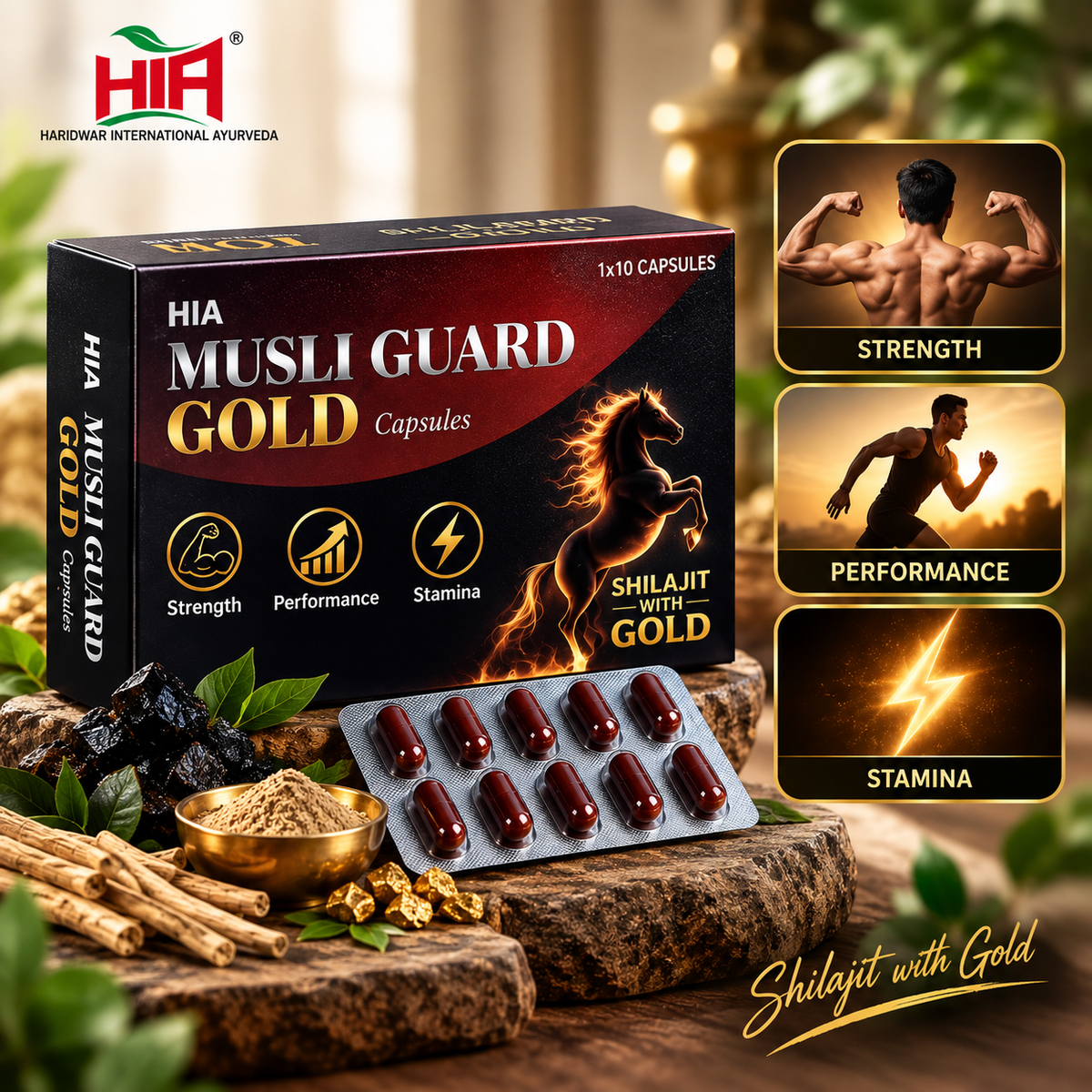 HIA Musli Guard Gold Capsules – Ayurvedic Strength, Performance & Stamina Formula