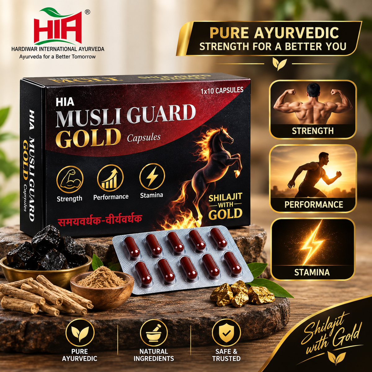 HIA Musli Guard Gold Capsules – Ayurvedic Strength, Performance & Stamina Formula