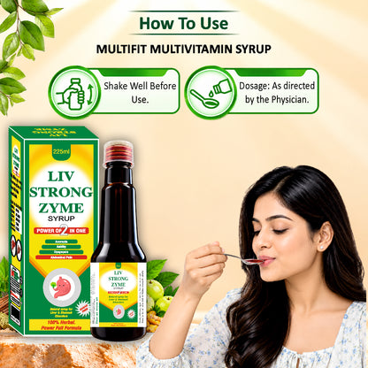 LIV STRONG ZYME Syrup 225 ml | Herbal Liver & Digestive Wellness Syrup
