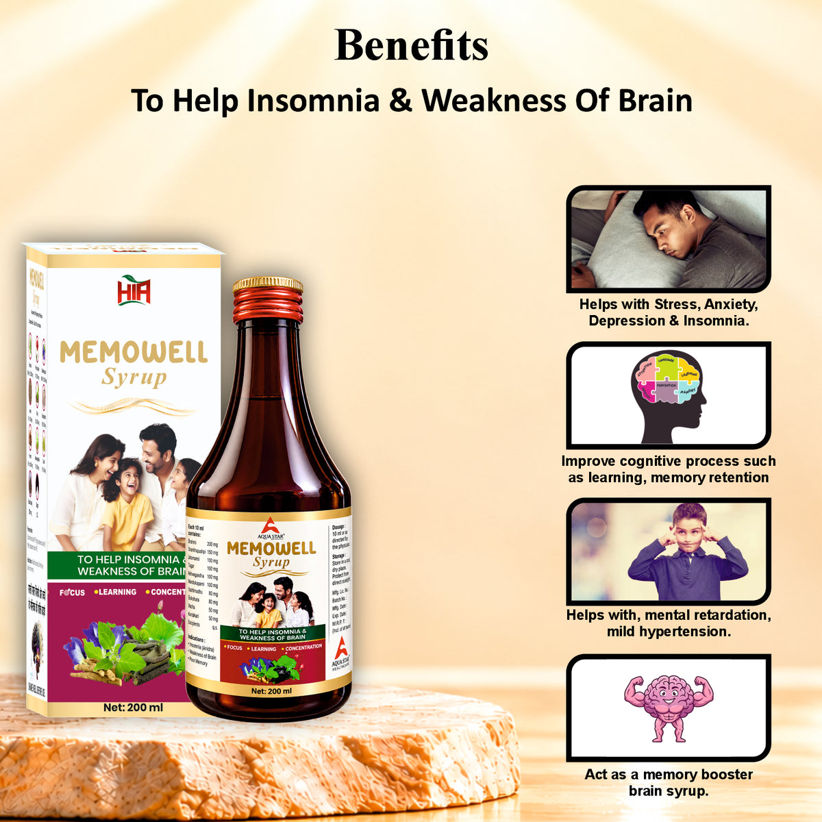 Memowell Syrup 200 ml – Ayurvedic Herbal Brain Wellness Syrup