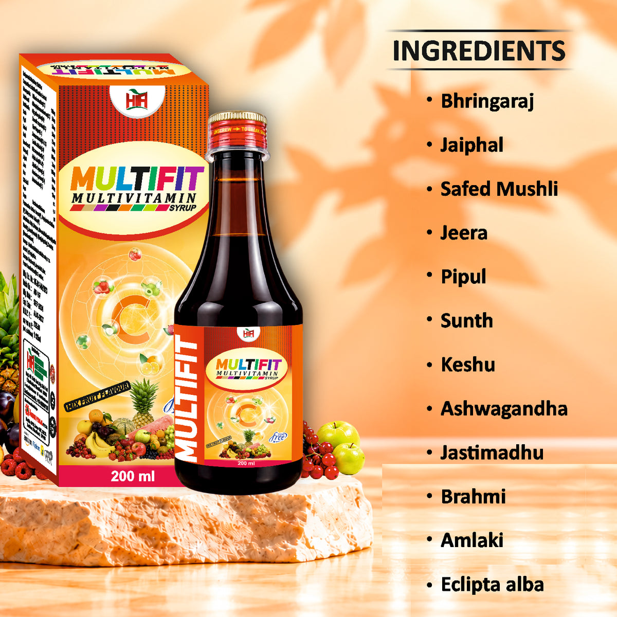 MULTIFIT Multivitamin Syrup 200 ml | Herbal Wellness Syrup
