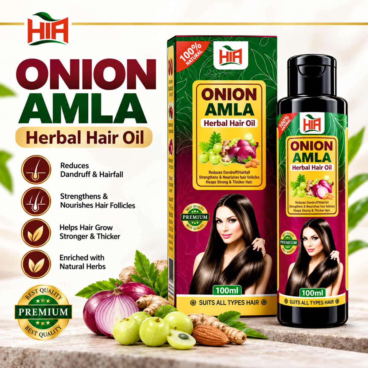 Onion Amla Herbal Hair Oil – 100ml