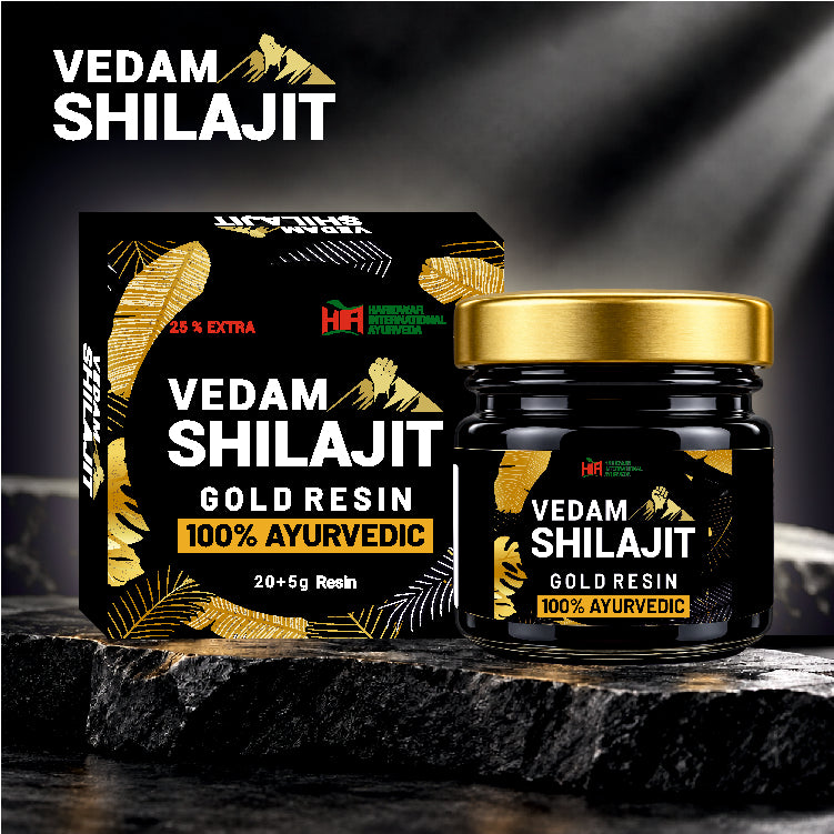Vedam Shilajit Gold Resin – 100% Ayurvedic | 25g + Musli Guard Gold Capsules FREE Free Product MRP: ₹349/-